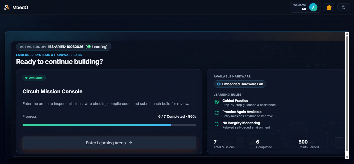 MbedO Workbench Dashboard